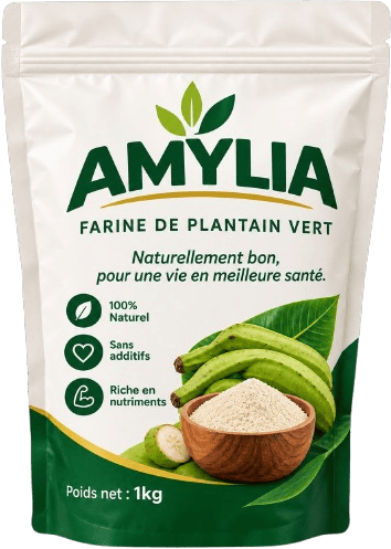 Sachet de farine de plantain vert AMYLIA, 1kg